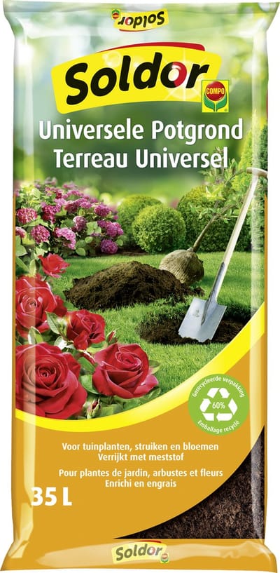 Soldor Universele Potgrond - voor tuinplanten, struiken en bloemen - inclusief meststof - zak 35L