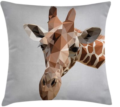 ABAKUHAUS Dierenprint Kussenhoes – Beide zijden bedrukt – Rits – 45x45 cm – Bruin/Grijs