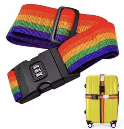 Kofferriem - Bagagebelt - 200CM - Kofferslot - Koffer riem met slot - Regenboog - Multicolor - Koffer op slot doen - Extra slot voor op je koffer - 1 stuk - CHPN