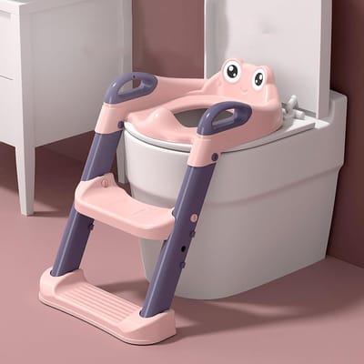 Zindelijkheidstrainingstoel - Toilettrainer - Zindelijk leren - Opvouwbaar ontwerp - 45 x 17 cm - Roze