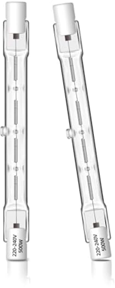 2 Stuks R7s Halogeenlampen 118 mm 500 W Dimbaar Warmwit 11000 lm