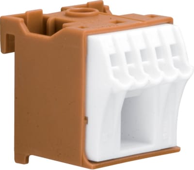 Hager KN06P Klemblok Bruin, Wit 6-polig 63 A 230 V