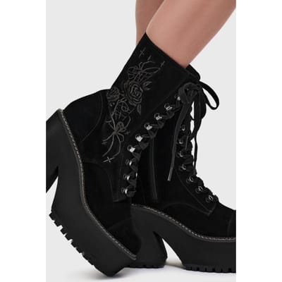 Killstar - Gothic Laars - What Darkness Returns - Nocturnal Boots - EU36 tot EU41 - voor Vrouwen - zwart