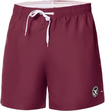 Ladeheid LA-LA40-198-SWS Heren Zwembroek - Zwemshorts - met zijzakken en achterzak - sneldrogend - met binnenslip van mesh - Koordsluiting - Polyester - Bourgondië - XL