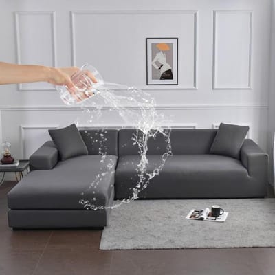 Waterdichte Soild Kleur Bankhoezen Elastisch Stofdicht Voor Huisdieren Kinderen Hoekbank Kussenovertrekken Voor Eetkamer Keuken Hotel Banket 3 seater (195-230cm)
