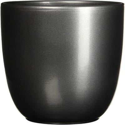 Mica Decorations Bloempot - antraciet grijs - keramiek - 10 x 9 cm - plantenpotten