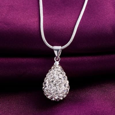 Zirkonia Waterdruppel Hangers en Kettingen voor Vrouwen 925 Keurmerk Bruiloft Feest Mode Sieraden Vrouwelijke Kerstcadeau blue