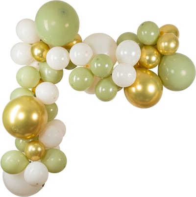 ARTYFETES - Kit ballonnenboog 56 saliegroene en gouden ballonnen boho decoratie
