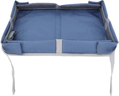 Reistafelhoes - Vliegtuigtafel organizer - Kinderen vermaken - Opvouwbaar en schoon - 39 x 27 cm - Blauw