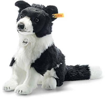 Knuffeldier Border Collie - Pluche hond - Spelen en knuffelen - Wasbaar op 30 graden - 28 cm - Zwart/wit