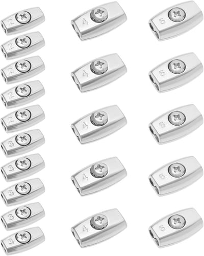 Dailygoods- Draadklemmen 20 stuks - Stalen Kabelklemmen - Eivormige Kabelklem - Geschikt voor 2mm/3mm/4mm/5mm - Corrosiebestendig - Universeel Gebruik