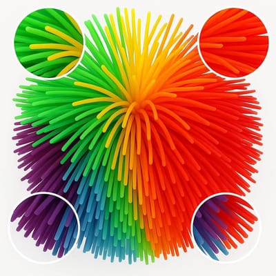 Zachte Sensorische Stressbal met Regenboogkleuren voor Handen en Focus