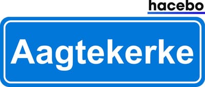 Hacebo - Plaatsnaam Sticker - 29x10 CM - Aagtekerke sticker - Verkeersborden sticker - grappige cadeaus - Aagtekerke