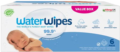WaterWipes Billendoekjes Bio Sensitive - 99,9% Water - 6 x 60 - 360 Babydoekjes