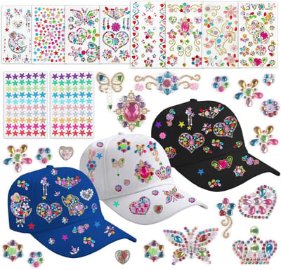 DIY Baseball Cap voor Meisjes - Creatieve Knutselset met Edelsteen Stickers voor Halloween en Verjaardagen - Perfecte Cadeau Ideeën voor Kinderen