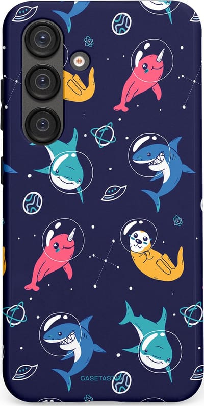 Casetastic Hoesje Geschikt voor Samsung S25 - Stijlvolle Beschermende Duo-layer Case - Ruimte Oceaan Blauw