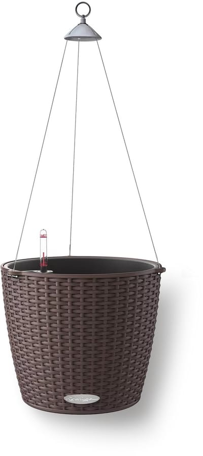 LECHUZA NIDO Cottage 28 - Plantenbak - met uitneembare binnenbak - met bewateringssysteem - ALL-IN-ONE set met LECHUZA-PON - mokka