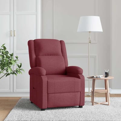 vidaXL - Fauteuil - verstelbaar - stof - wijnrood