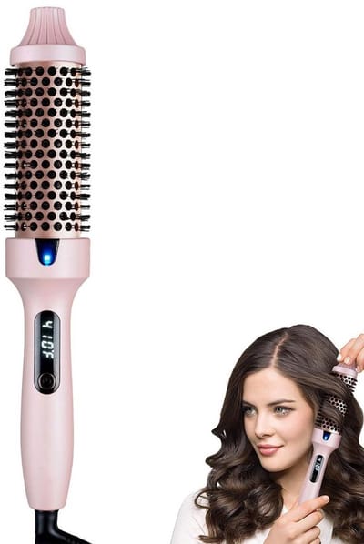Deze krultang, haarstyler en 3,8 cm ionenverwarmde ronde borstel kunnen volumineuze krullen, golven, volume en steil haar creëren. Hij beschikt over 10 instelbare temperatuurstanden.