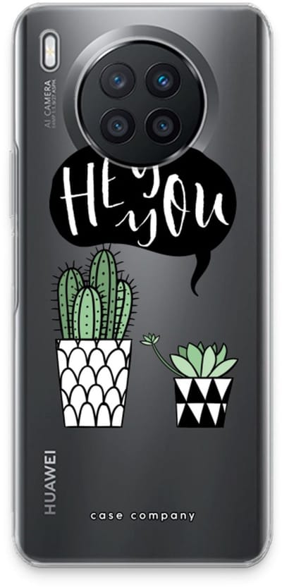 Case Company® - Hoesje geschikt voor Huawei Nova 8i hoesje - Hey you cactus - Soft Cover Telefoonhoesje - Bescherming aan alle Kanten en Schermrand