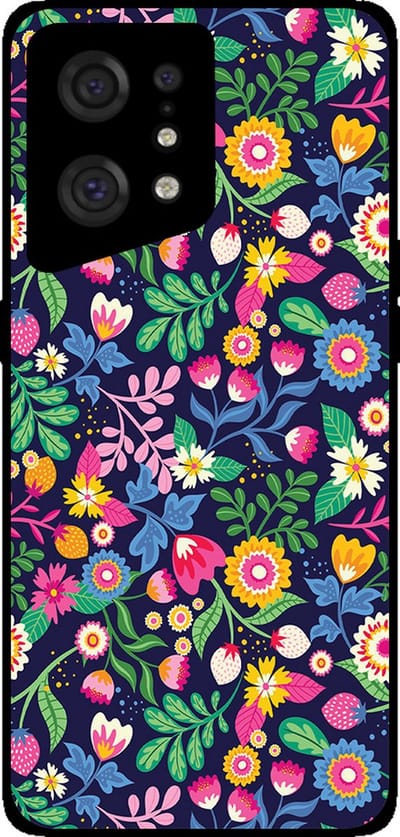 Smartphonica Telefoonhoesje Geschikt voor Oppo Find X5 met bloemen opdruk - TPU backcover case flower design geschikt voor Oppo Find X5