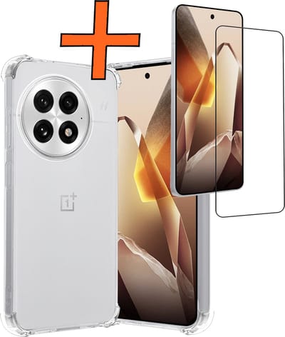 Hoes - Met Screenprotector - Geschikt voor OnePlus 13 - Sterk & Shockproof - Siliconen Case - Back Cover - Telefoon Hoes - Shock Proof - Transparant