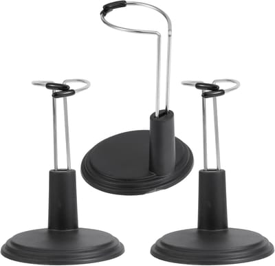 Poppenhouders - Display Stand - Speelgoed Presentatie - Set van Drie - 7x5x5 cm - Zwart