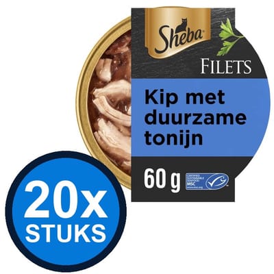 20x Sheba - Filets Kip & Tonijn - Kattenvoer Natvoer - 60g