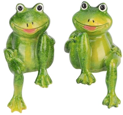 Dailygoods- Kikkerstandbeeld Handgemaakt - Tuindecoratie - Buitenbeeld - Sculptuur - Ornament - Natuurlijke hars, milieuvriendelijk