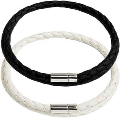 Set van 2 Zwarte Leren Halskettingen voor Dames en Heren, Duurzame Koordhalskettingen met Kreeftsluiting, Stijlvol en Tijdloos Accessoire voor Elke Gelegenheid