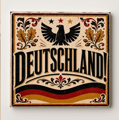 Duitsland Decoratieve Keramische Tegel – Deutschland Adelaar Wandtegel – Zwart Rood Goud Heritage Supporter Cadeau