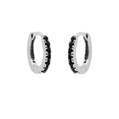 Karma Oorringen strass zilver Zwart