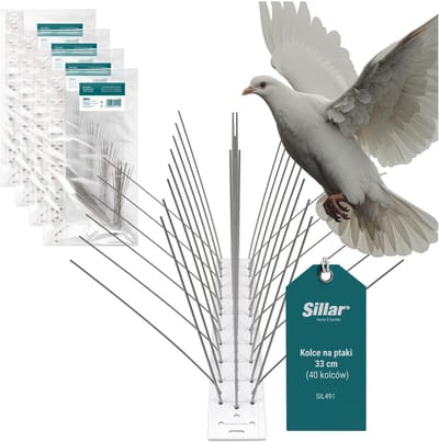 Sillar 4x Duivenpinnen 33 cm - Vogelverjager - 40 Roestvrijstalen Spikes - Duivenverjager - Vogelwering - Anti-Vogel Pinnen