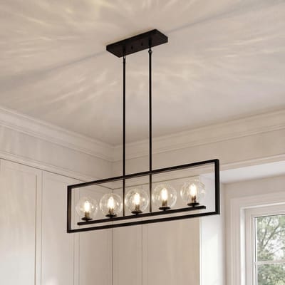Tribesigns - Moderne Kroonluchter - 5 lichts - Metaal - in hoogte verstelbaar - metalen plafondlamp voor eetkamer, keuken, hal, entree en slaapkamer - E14 [Energieklasse F]
