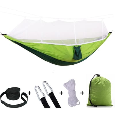 Buiten Hangmat met Muskietennet Kamperen Ultralicht Nylon Dubbel Militair Groen Kamperen Lucht Tent