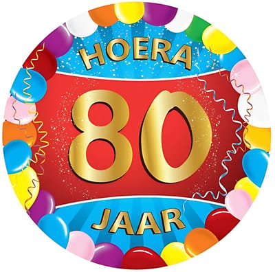 Bierviltjes 80 jaar - 25x stuks - multicolor - verjaardag/feest - feestartikelen