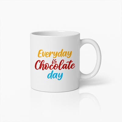 Elke Dag is Chocoladedag Mok 330ml – Grappige Koffiebeker voor Chocoladeliefhebbers – Perfect Cadeau voor Zoetekauwen & Dessertfans