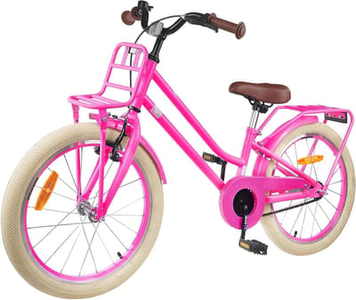 Tidyard Kinderfiets, 20 inch, voor 6-11 jaar oud, donkerroze, kinderfiets voor jongens en meisjes, speelplaats, fietstraining en groeifasen, 42009191