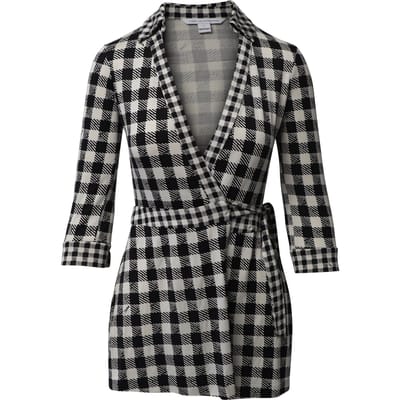 Diane Von Furstenberg playsuit met ruitpatroon in zwart/wit viscose.