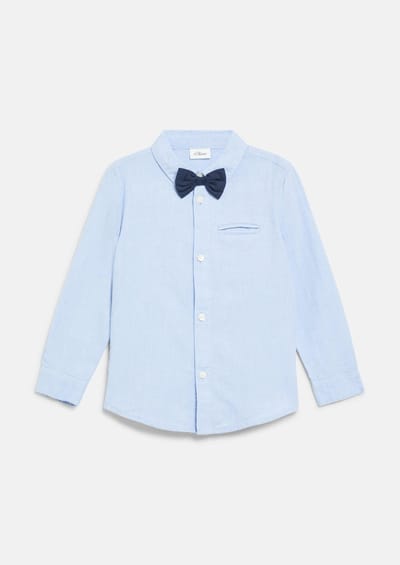 Slim Fit Overhemd met Afneembare Vlinderdas en Paspelzakje Kind s.Oliver