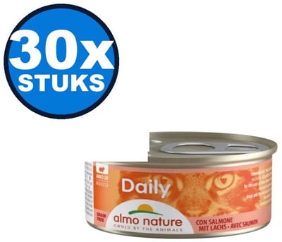 30x Almo Nature Daily Mousse - Zalm - Kattenvoer Natvoer - 85g