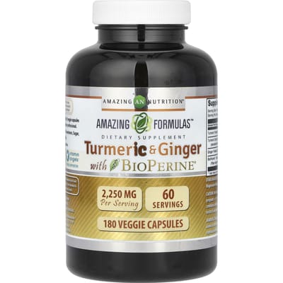 Met Kurkuma & Gember Bioperine, 180 Veggie Capsules