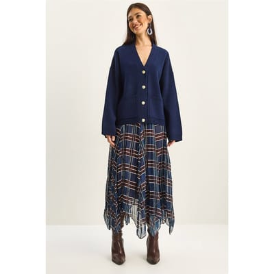 Gestreepte Ruit Midi Rok