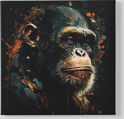 Vierkant Canvas Schilderij - Dieren - Chimpansee - 40x40x2 cm