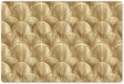 Placemats 45x30 cm - Placemat kunststof - 1 stuk - Patroon - Waaier - Goud - Borden onderleggers - Decoratie voor op tafel - Keuken tafeldecoratie accessoires - Vinyl onderlegger - Tafelversiering