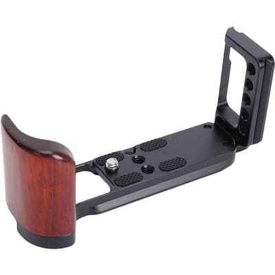 L-vorm Handgreep Geschikt voor XT30 XT30II XT10 XT20 Camera Aluminiumlegering L-vorm Grip met Houten Handvat Snelkoppelingsplaat black