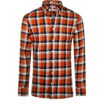 McGregor Big Flannel Y/d Check Shirt Winter Orange Size: S | Casual Shirts Outlet | Heren | Oranje