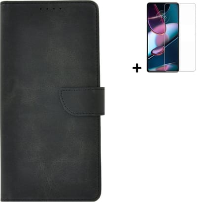 MoDo hoesje Geschikt voor Nokia G22 - Kunstleer Book Case - Zwart hoesje met screenprotector