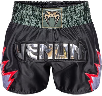 Venum Inferno Muay Thai Kickboxing Shorts Diep Zwart Khaki - XS