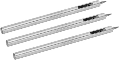 Ronde gaatjespons set van 3, staal gereedschap voor leerbewerking, perforator en holle boorbits (1.5mm)